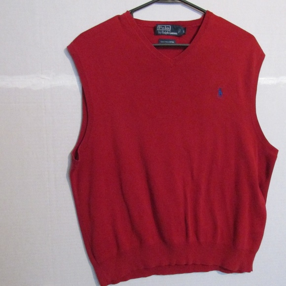 red polo sweater vest